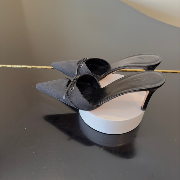 Authentic Vintage Retro Rare Luxury Gucci Black GG Canvas Mule Pumps/Shoes - Picture 13 of 17